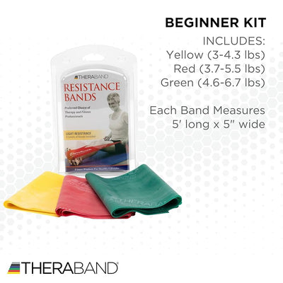 סט 3 גומיית אימון טרה בנד THERABAND Resistance Band Beginner Kit
