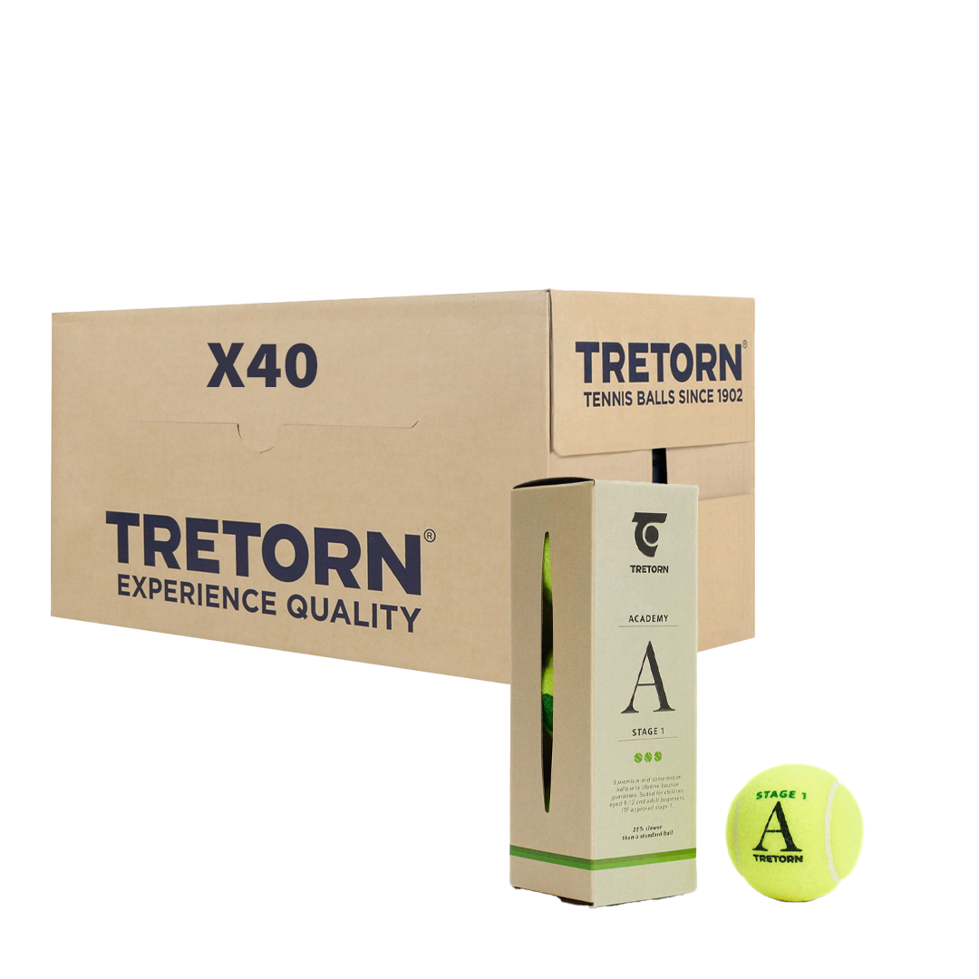 ארגז כדורי טניס ירוקים 75% (40X3 יח') Tretorn 1