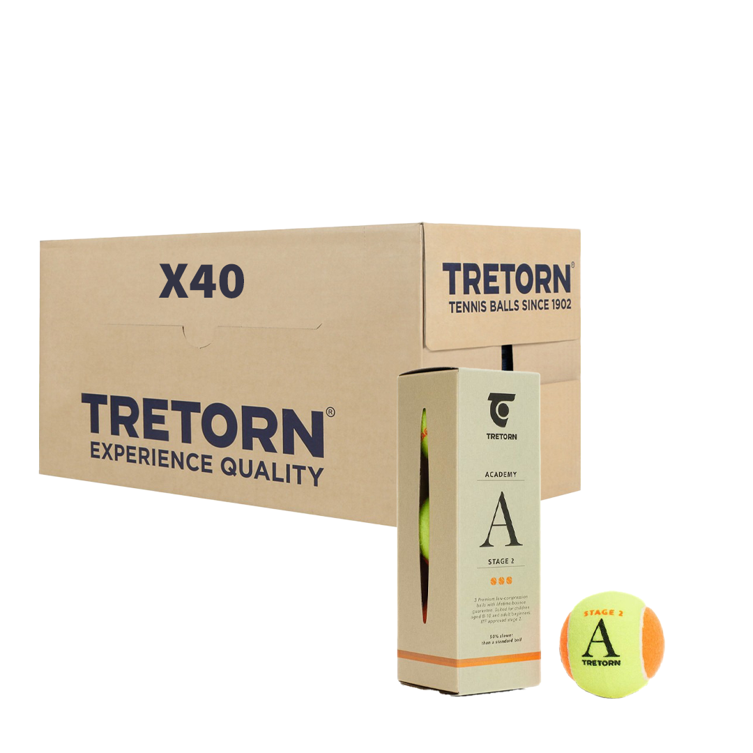 ארגז כדורי טניס כתומים 50% (40X3 יח') Tretorn 2