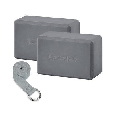 סט קוביות (זוג) ורצועת יוגה - BLOCK 2PK & STRAP COMBO