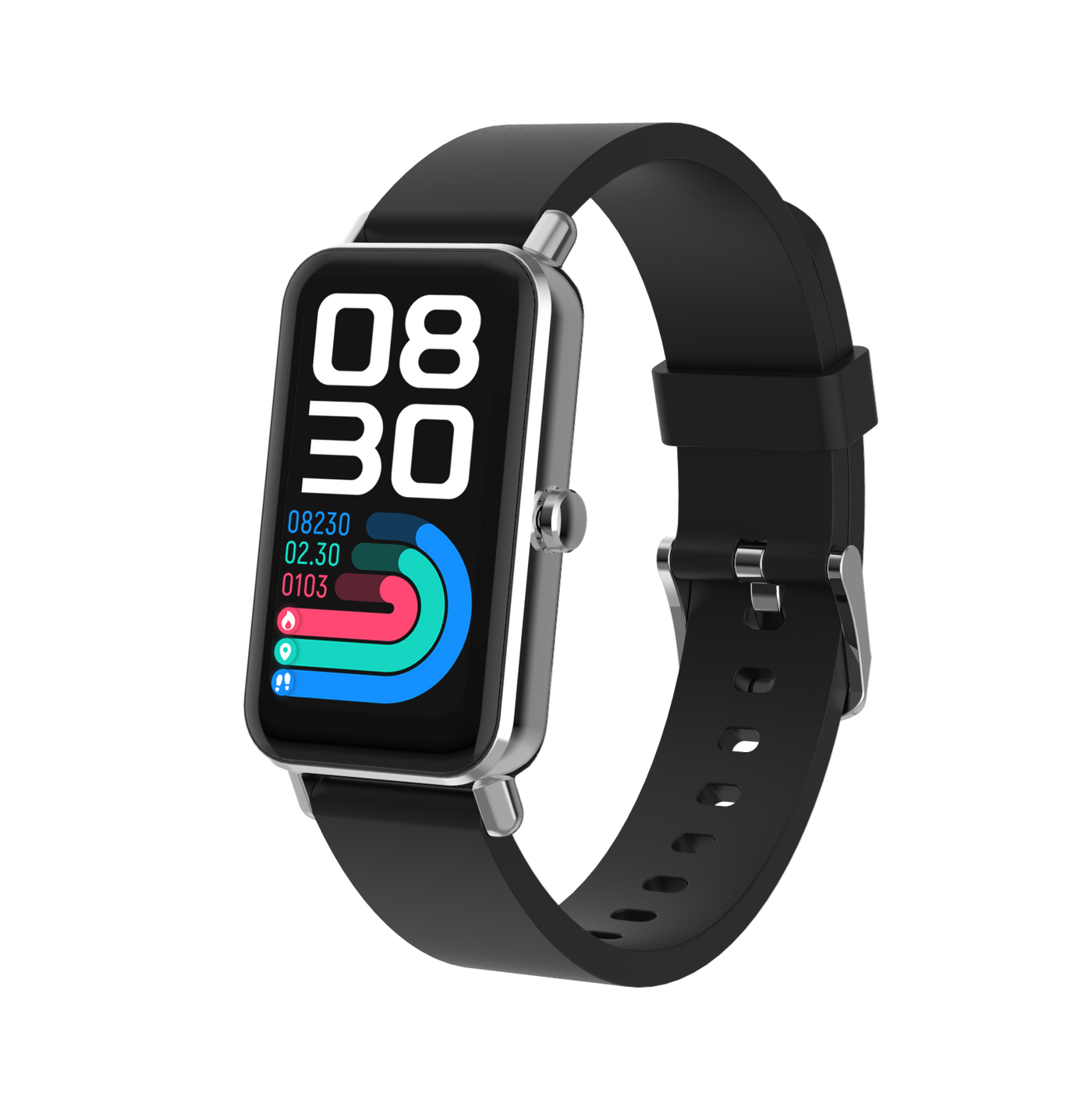 שעון כושר Smart VO2+ עם מד טמפרטורה בצבע שחור/כסף
