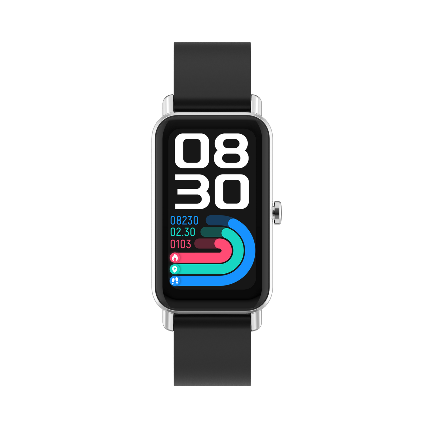שעון כושר Smart VO2+ עם מד טמפרטורה בצבע שחור/כסף