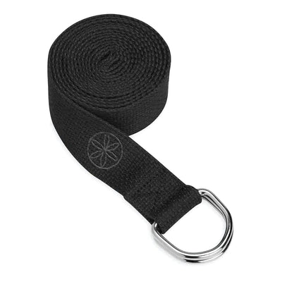 רצועת יוגה premium yoga strap black-®GAIAM-בש גל - ציוד ספורט